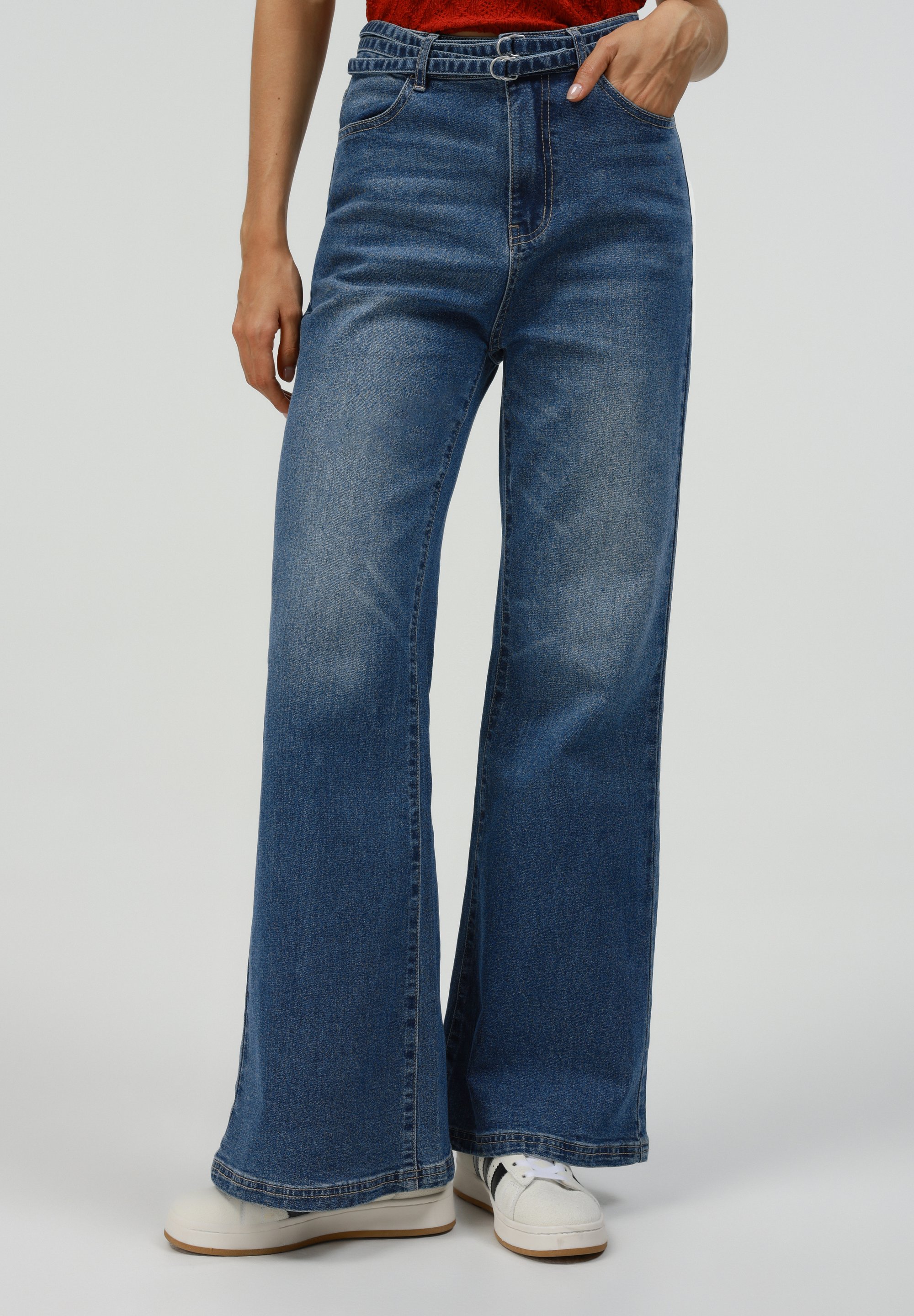 Even&Odd Tall Flared Jeans - middenblauwe wassing