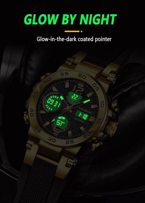 Men's Watch - Men's Sports Watch - Luminous - Lightweight Waterproof Men's Watch for Sports and Leisure - (Black Gold)