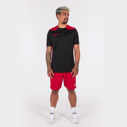 Camiseta Manga Corta Joma Championship Vi Negro Rojo
