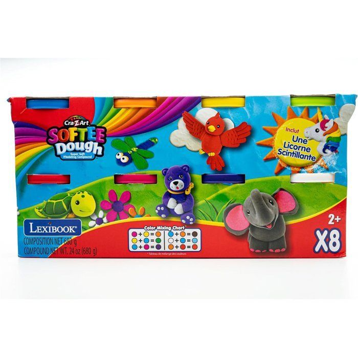 LEXIBOOK CRAZART - Zachte en kneedbare boetseerklei - 8 stuks - 3 jaar