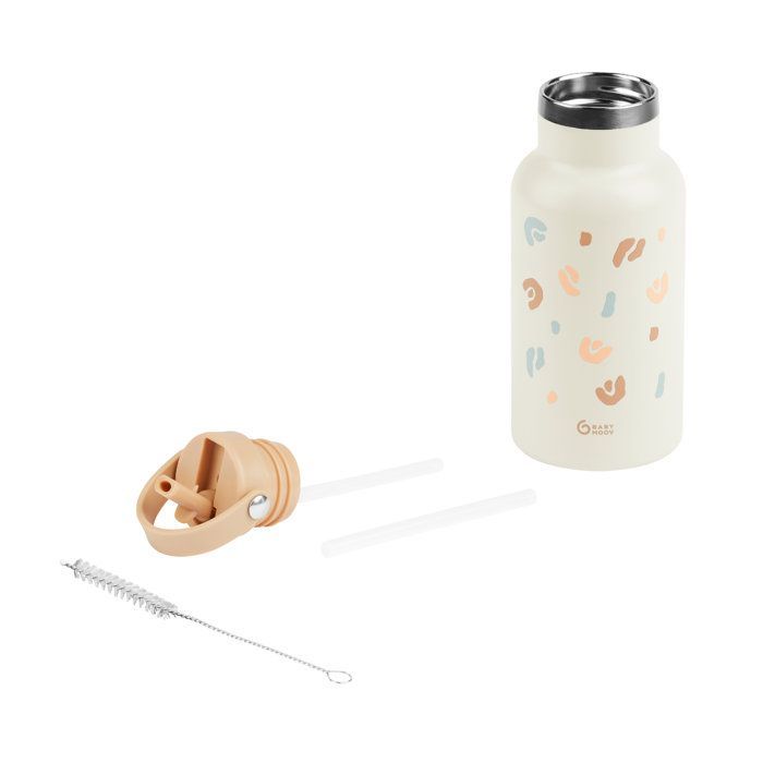 Babymoov - Gourde Enfant Isotherme 350ml - Anti Fuites - Paille Intégrée - Garde 12h au Frais et 6h au Chaud - 2e Paille Inclus