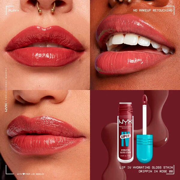 NYX Professional Makeup Lip IV 08 Drippin' In Rose Hydraterende Lipgloss<br>
