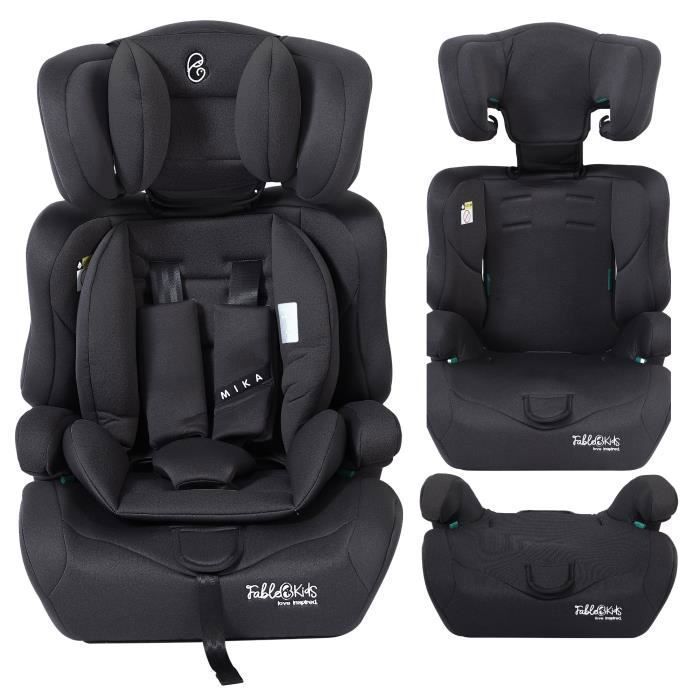 FableKids Child Car Seat | 3-Point Safety Belt | Car Seat for Children 76-150 cm | Black