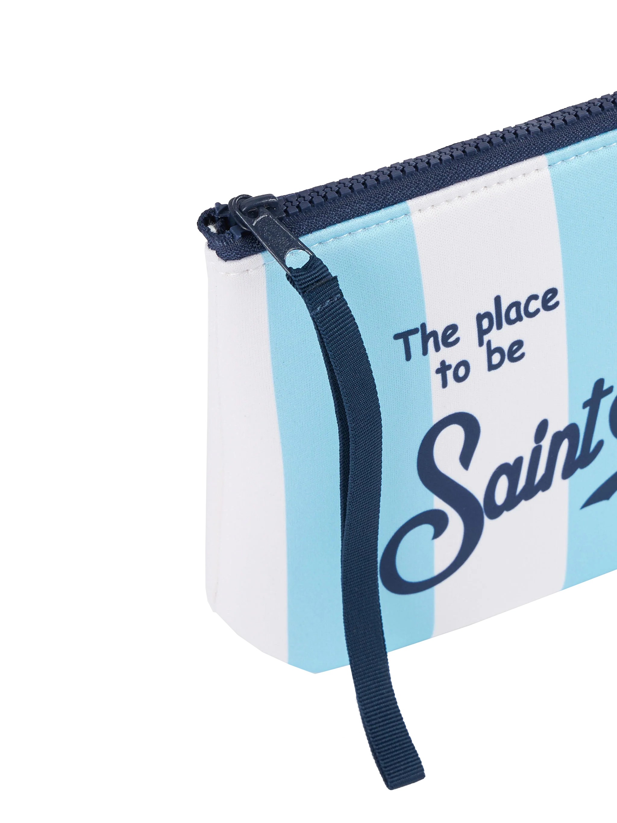 Aline scuba clutch tas met blauwe streepprint