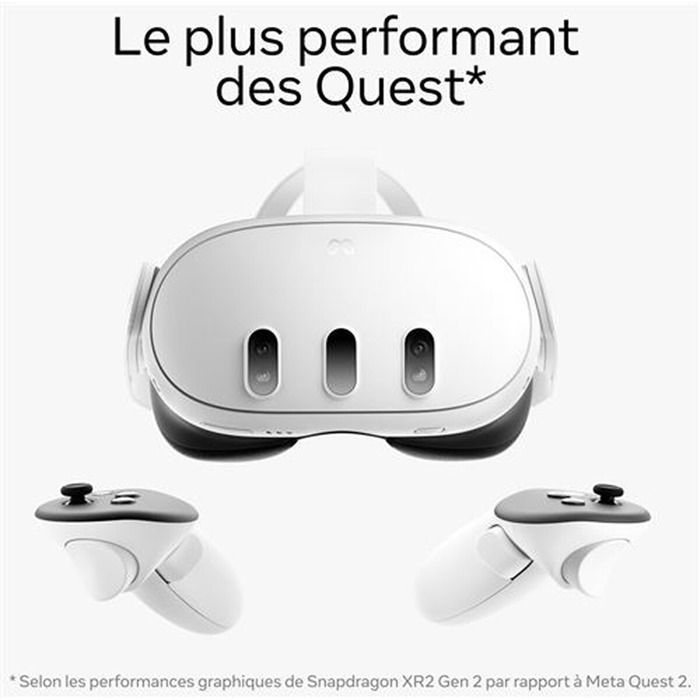 Casque de Réalité Virtuelle META QUEST Quest 3 512 Go - Blanc - Sans fil - CLPL - 6 heures