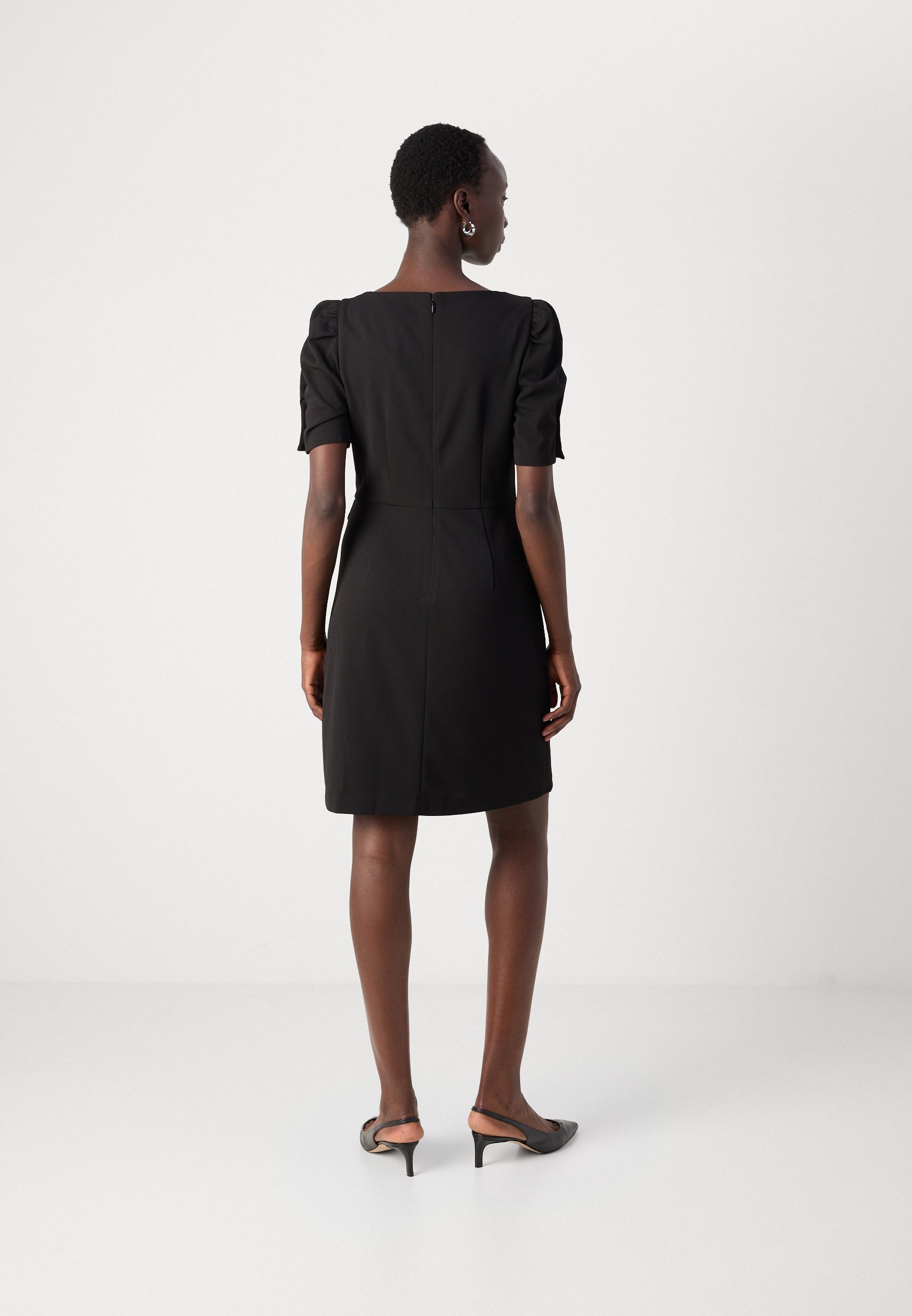DKNY FAUX WRAP SKIRT - Pletené šaty - black