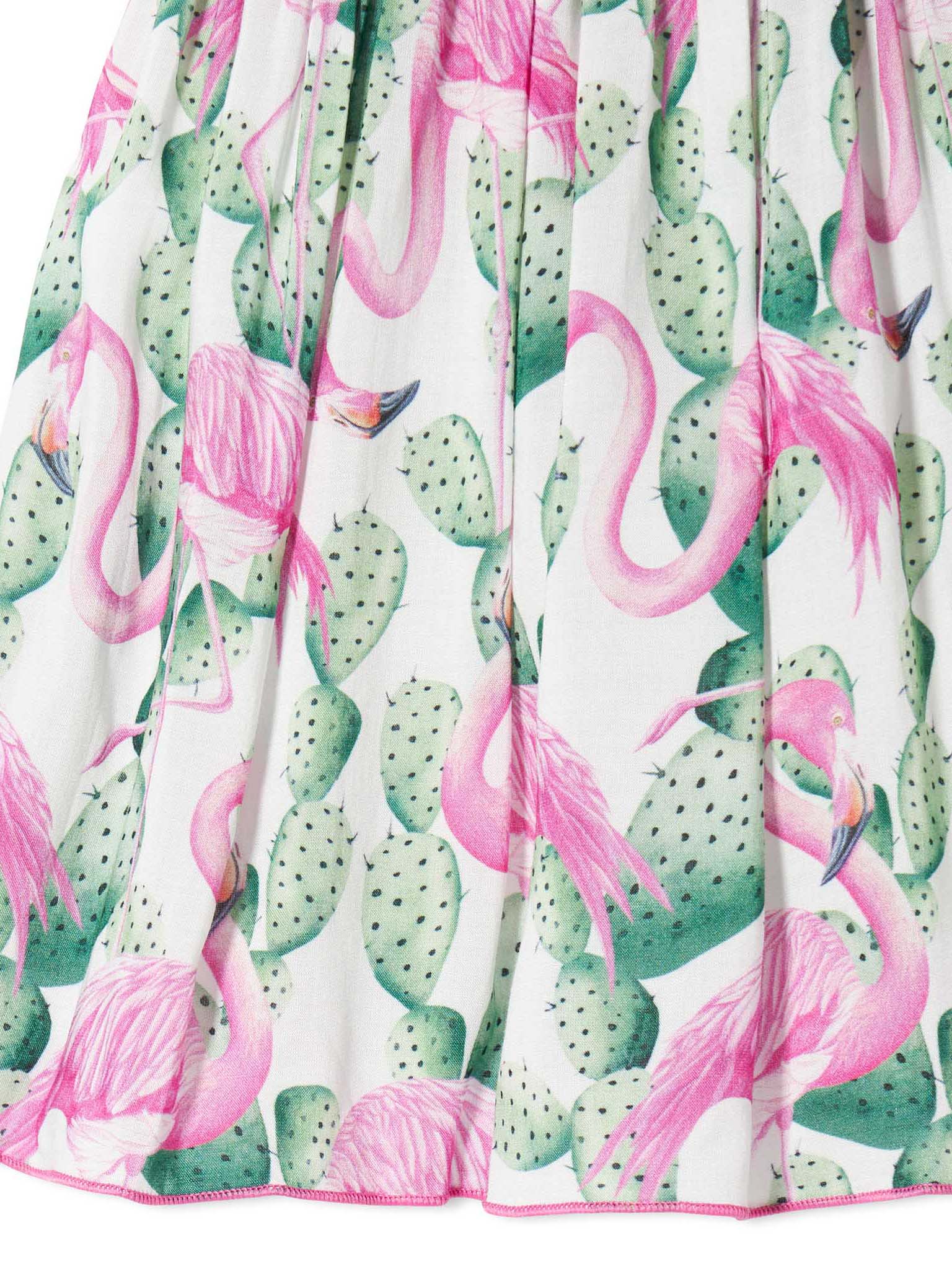 Abito in cotone Lola con stampa fenicotteri
