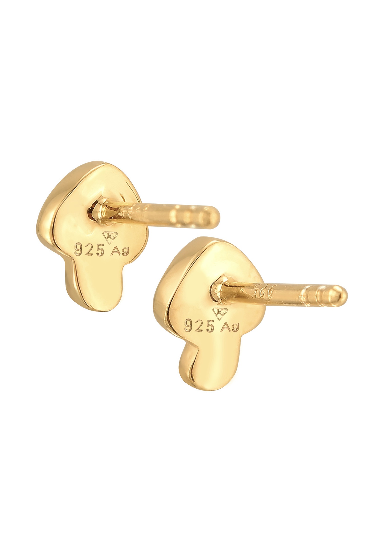 Elli Boucles d'oreilles femme champignon avec émail en argent 925 sterling doré