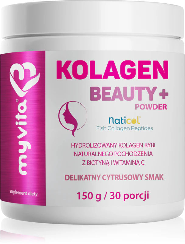 MyVita Kolagen Beauty+ voedingssupplement met gehydrolyseerd collageen voor een perfecte huid, haar en nagels.