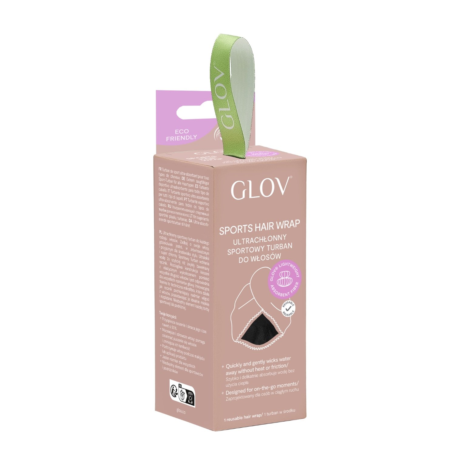 GLOV rankšluostis plaukų įvynioklis, juodas, 1 vnt.