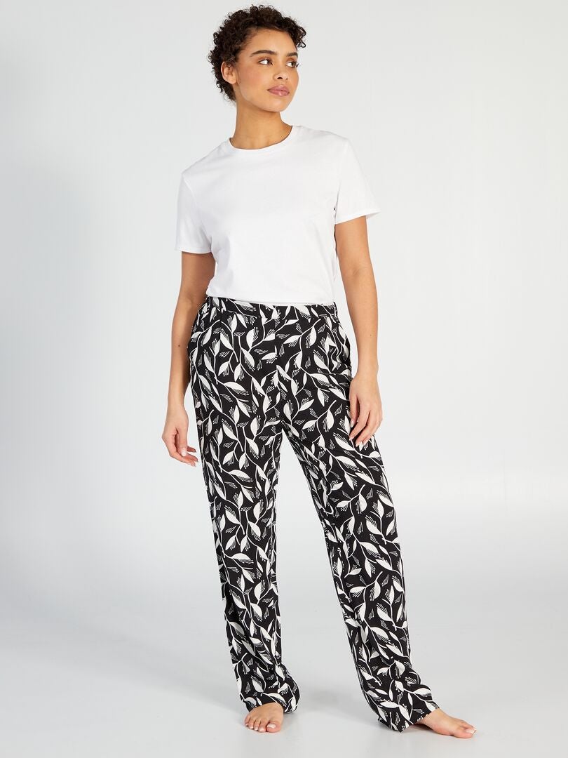 Calça de pijama folgada com estampa - PRETA