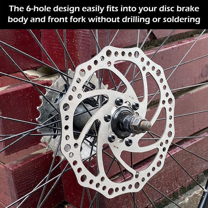 Disco de freno para bicicleta de 140 mm, 1 pieza, acero inoxidable, 6 orificios, universal.