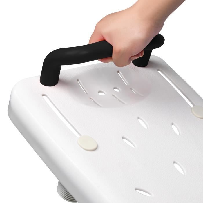 Tabla de baño Aufun de 70 cm de largo, asiento de baño con asa, silla de baño (asa negra)
