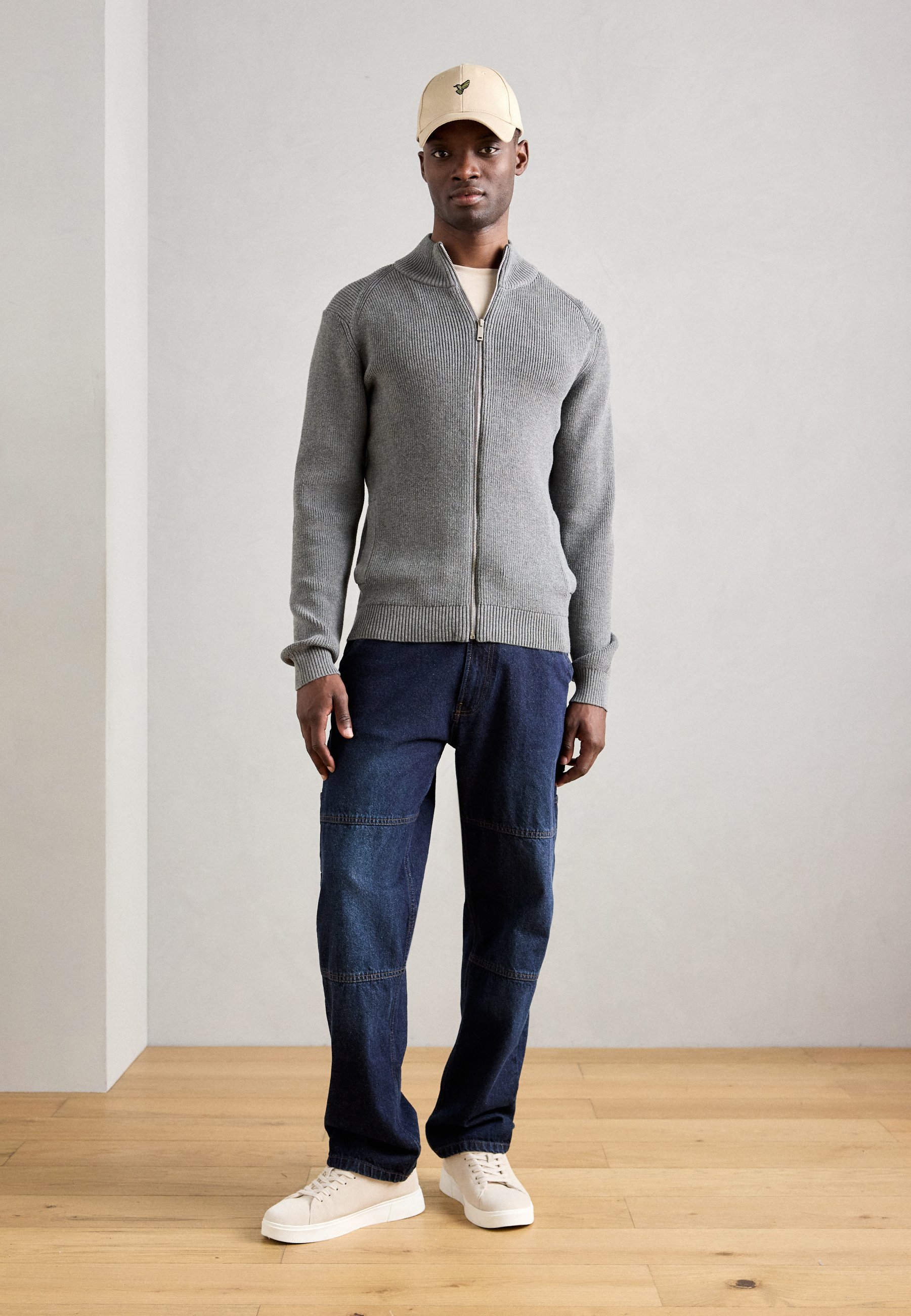 INDICODE JEANS CARDIGAN - Cardigan - lichtgrijs gemêleerd