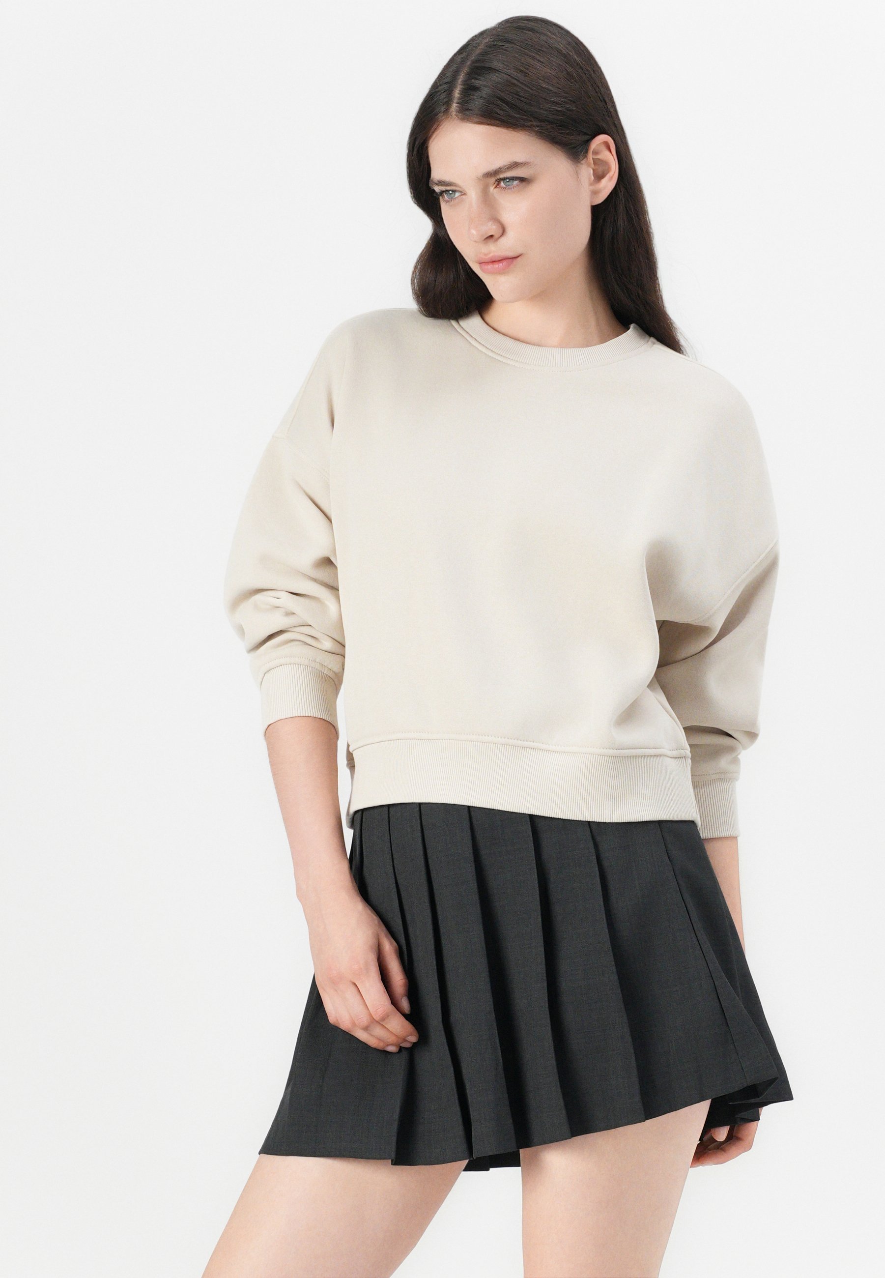 ONLY ONLBEST CREW NECK - Felpa - pietra pomice