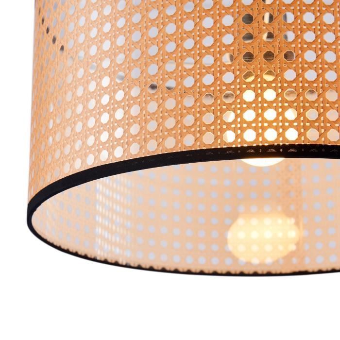 Suspension Imitation Cannage - Ø 40 x H 140 cm - Noir - MIKADO