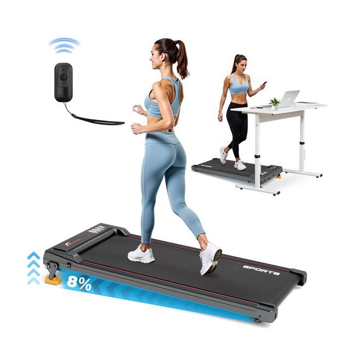 Tapis roulant RAOO MIN - Motore da 2,5 CV - Velocità 1-6 km/h - Inclinazione 8% - Con telecomando - Compatto e silenzioso
