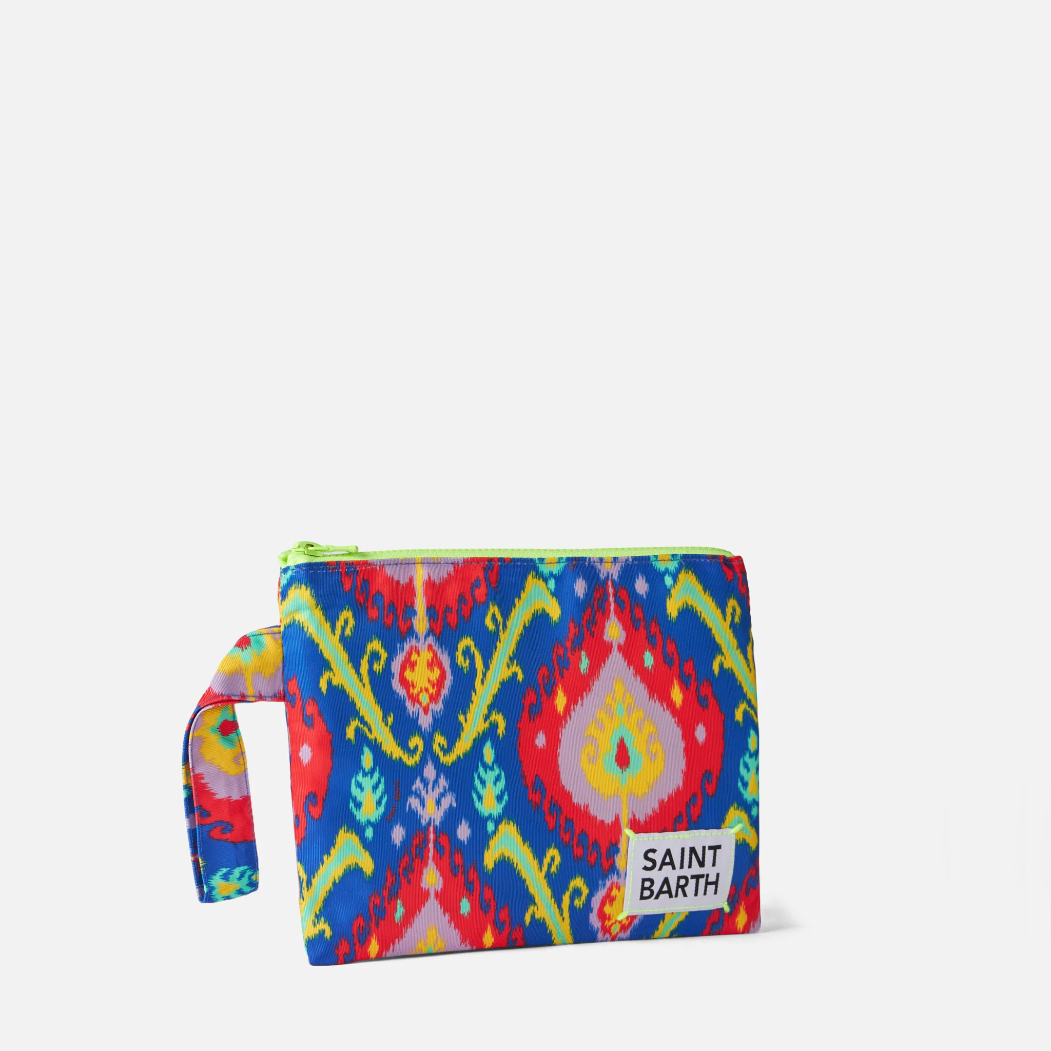 Pareasy-zakje van nylon met ikat-print.