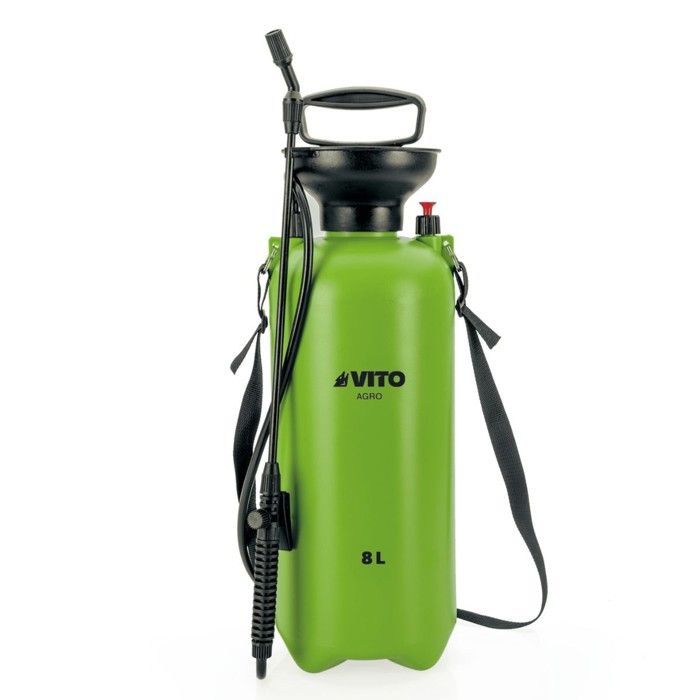 8L Garden Sprayer + 60cm Lance + 1.20m Hose Handle - VITO Hand Sprayer with Spray and Jet