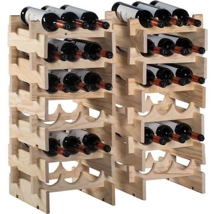 Merlot wine rack - 6 compartments - solid pine