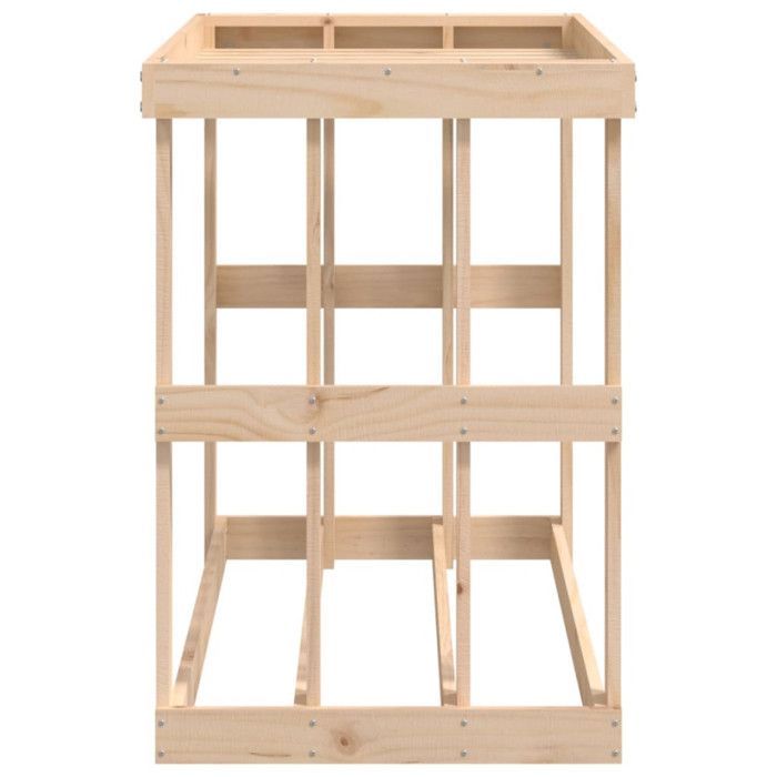 vidaXL Porte-bûches d’extérieur 108x52x74 cm Bois massif de pin 822631