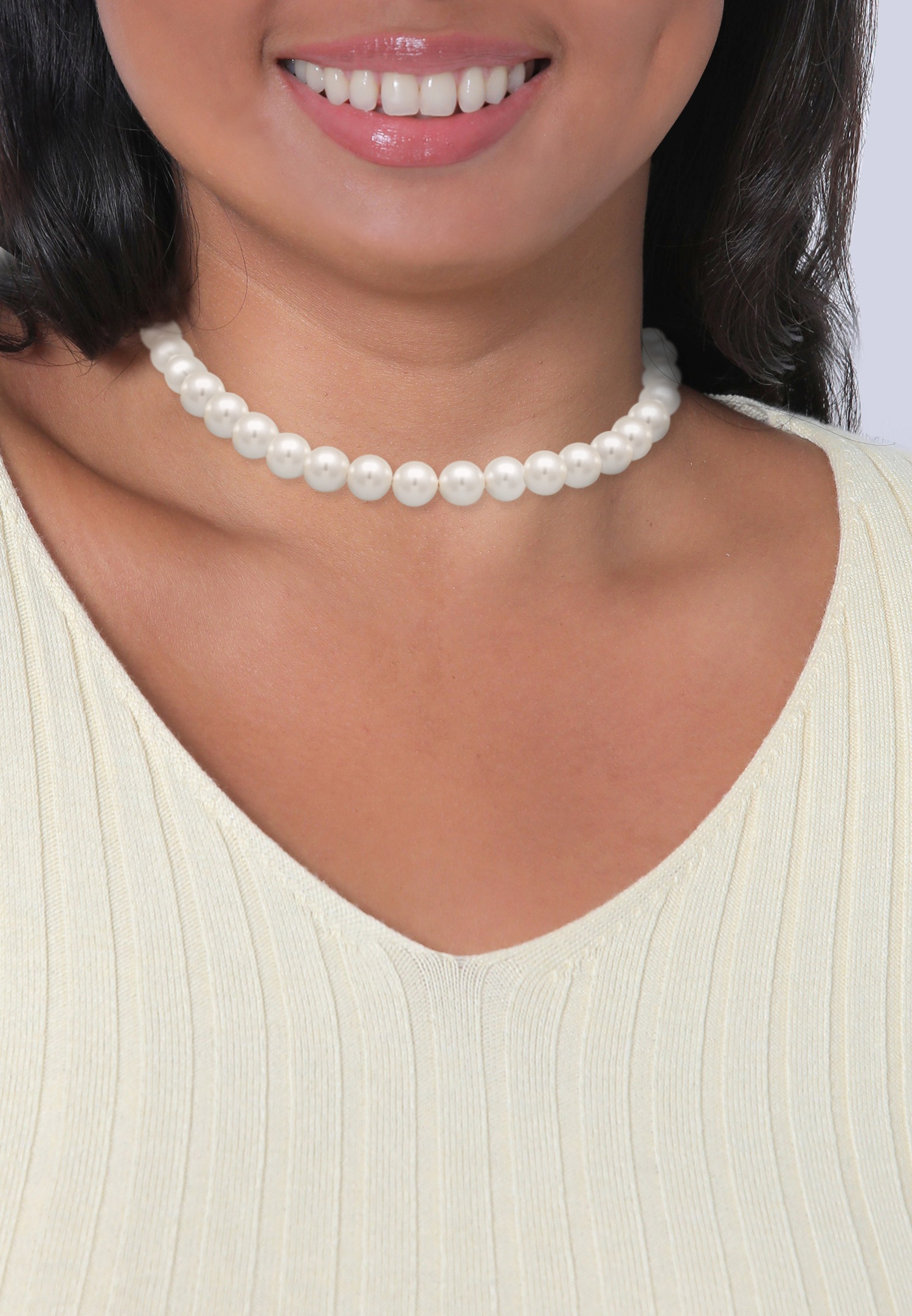 Elli Femmes Tendance T-Bone fermoir avec perles de coquillage en argent sterling 925 plaqué or