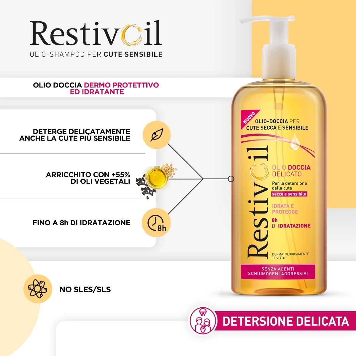 RESTIVOIL Restivoil Delicate Duschöl 400 ml Reinigungsgel