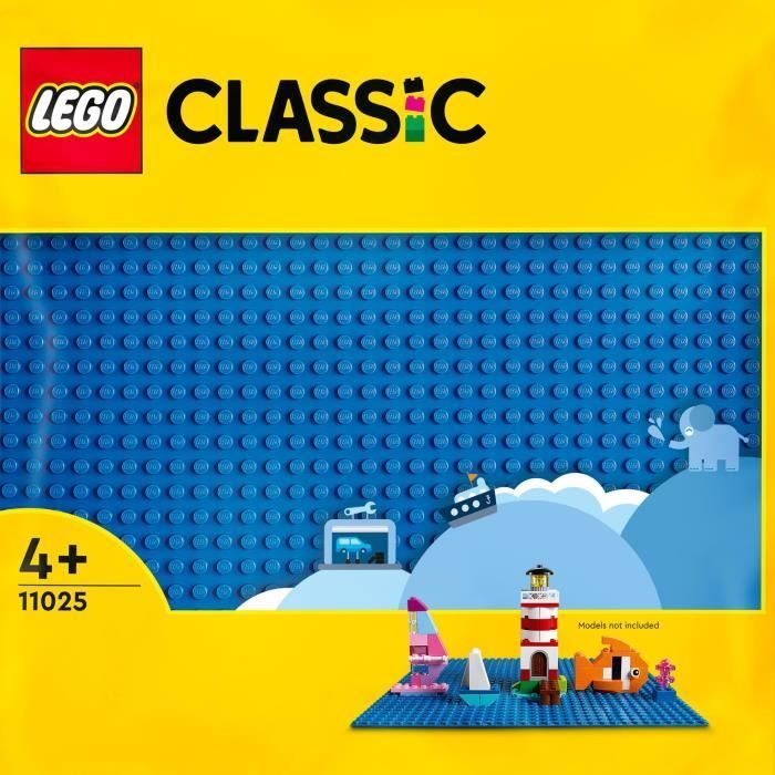 LEGO® 11025 Placa de Construção Clássica Azul 32x32, Placa Base para Construção, Montagem e Exibição