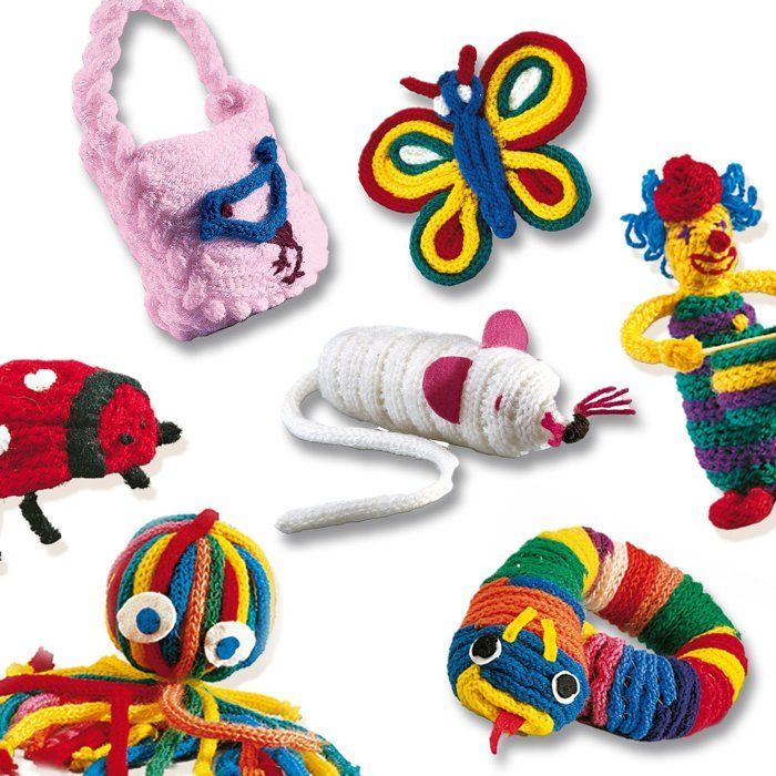 SES Creative - Breiset - Breiset voor kinderen - Creatieve knutselactiviteit - Houten breipop - Weefgereedschap - 5+