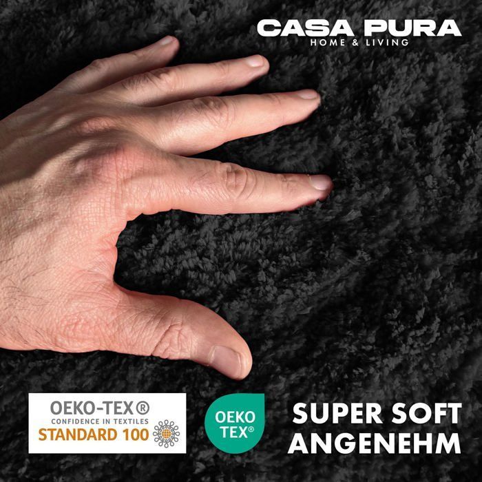 Sky Plain Deep Black Bath Mat 50 x 80 cm