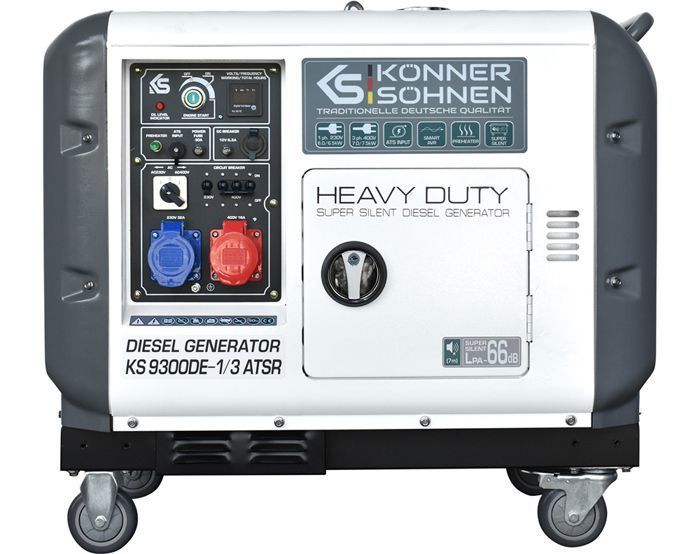 Grupo electrógeno diésel Könner & Söhnen 230/400 V 7,5 kW / 6,5 kW KS 9300DE-1/3 ATSR
