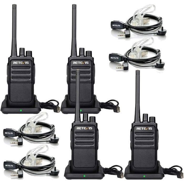 Retevis RT617 Walkie Talkie a lungo raggio, modello professionale PMR446, con funzione VOX, 16 canali CTCSS/DCS e auricolare, ideale per escursioni.