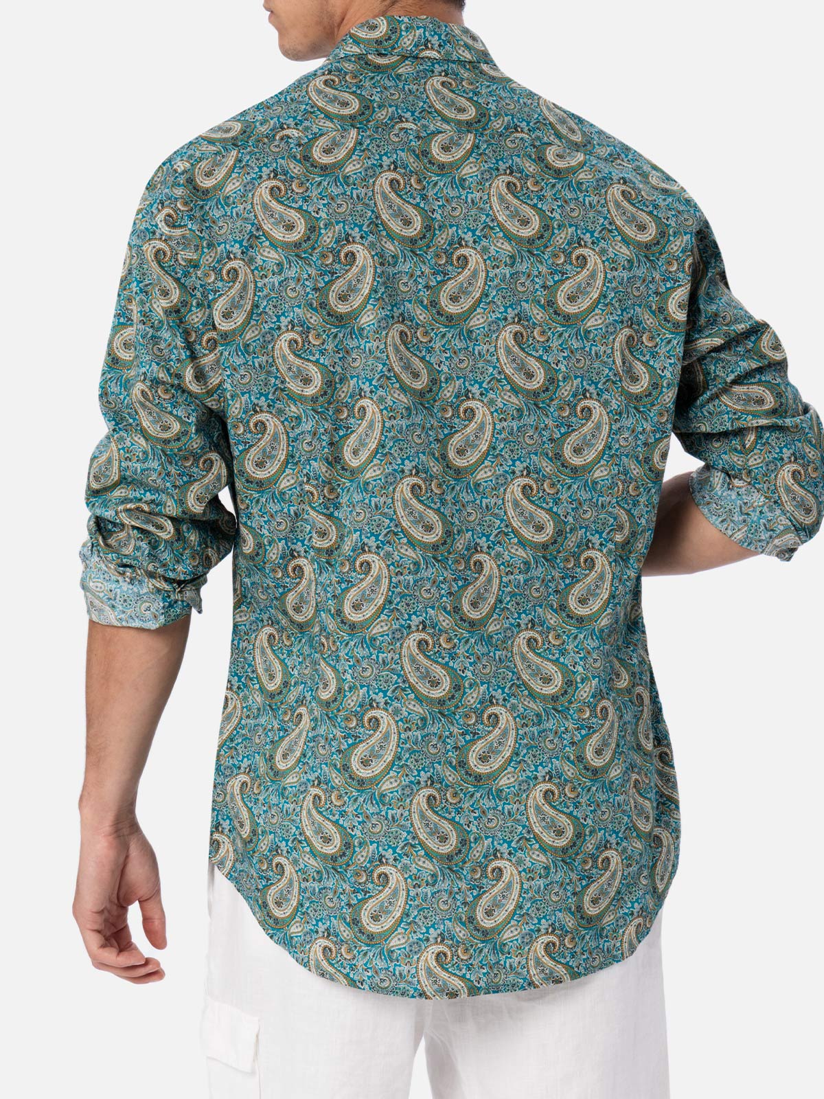 Sikelia herenoverhemd van katoenen mousseline met paisleyprint