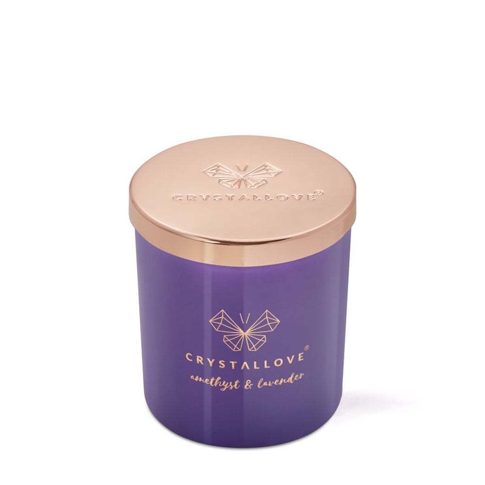 Crystallove svece, ametista-sojas svece un lavanda - 1 gab.