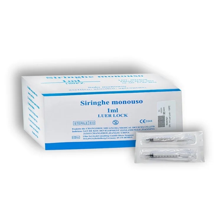 GAMMADIS vienreizējās lietošanas infūzijas un irigācijas šļirce, tilpums 1 ml, 25. kalibrs Luer Lock, 100 gab.