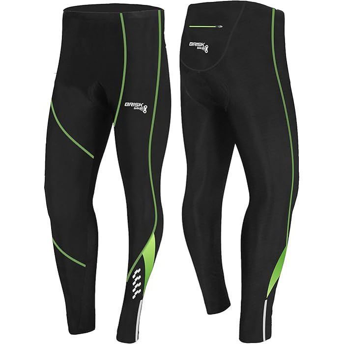 Pantalon cyclisme - BRISK BIKE - Model 2 - Confort coussin intégré - Vert - Respirant