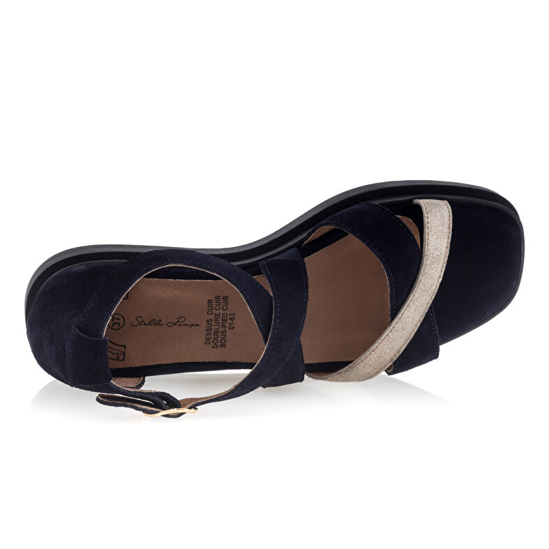 Blå sandaler / skor med öppen tå för kvinnor