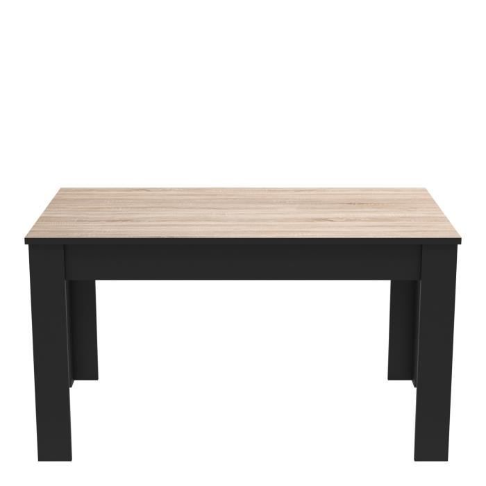 Conjunto de salón DEMEYERE: Aparador + Mesa alta + Vitrina - Acabado en roble cepillado - WAYNE