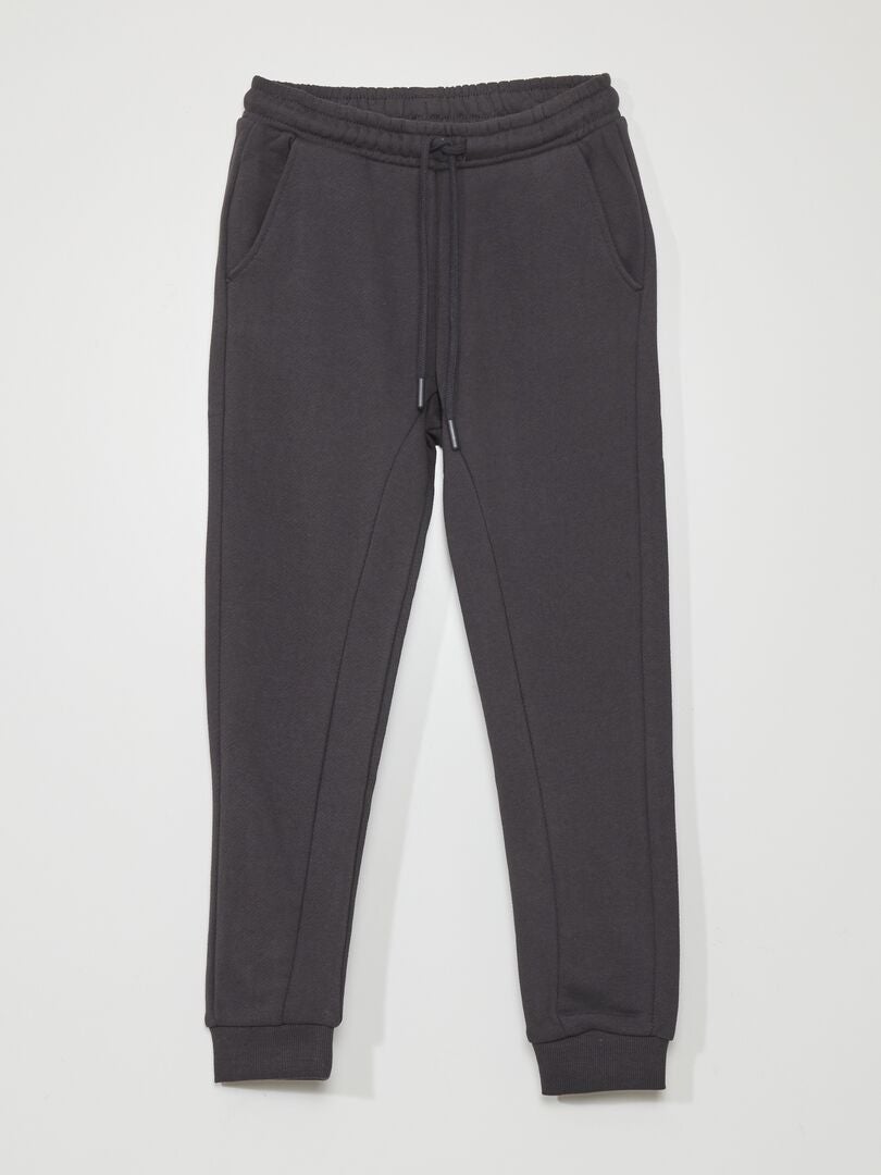 Pantalones deportivos de felpa francesa con costuras - NEGRO