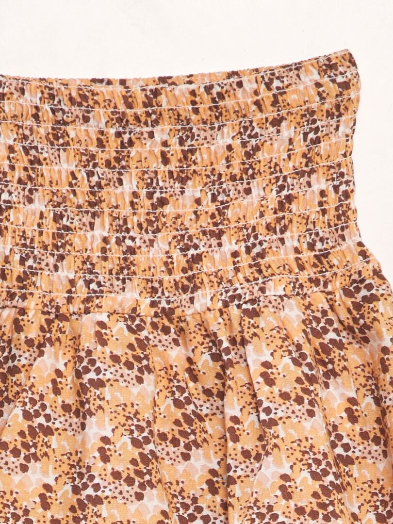 Rok met ruches en print - ROZE