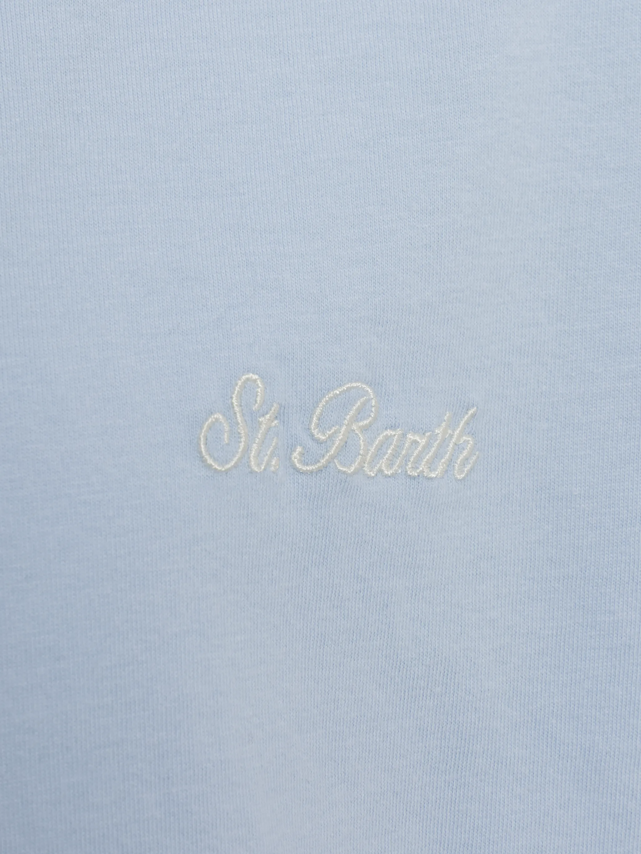 T-shirt Dover azzurro chiaro in jersey di cotone con ricamo St. Barth