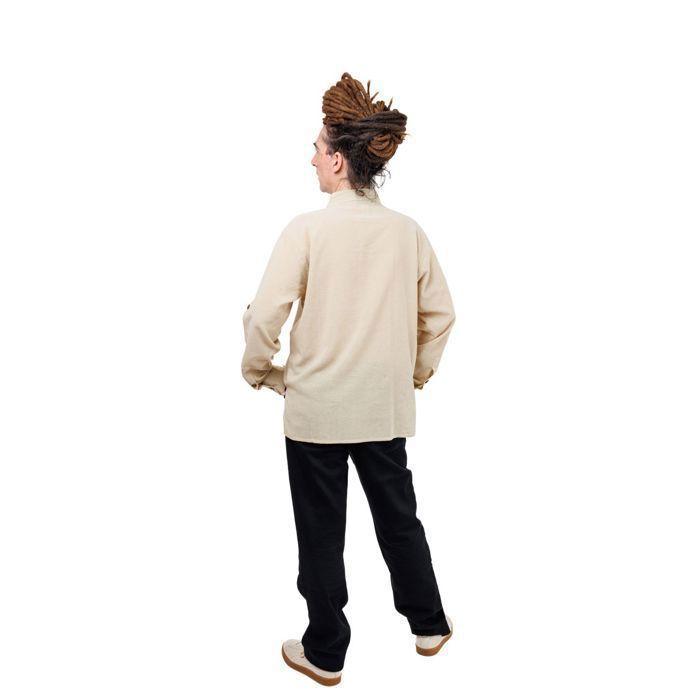 Camisa medieval com gola mandarim e cadarços, Avalon
