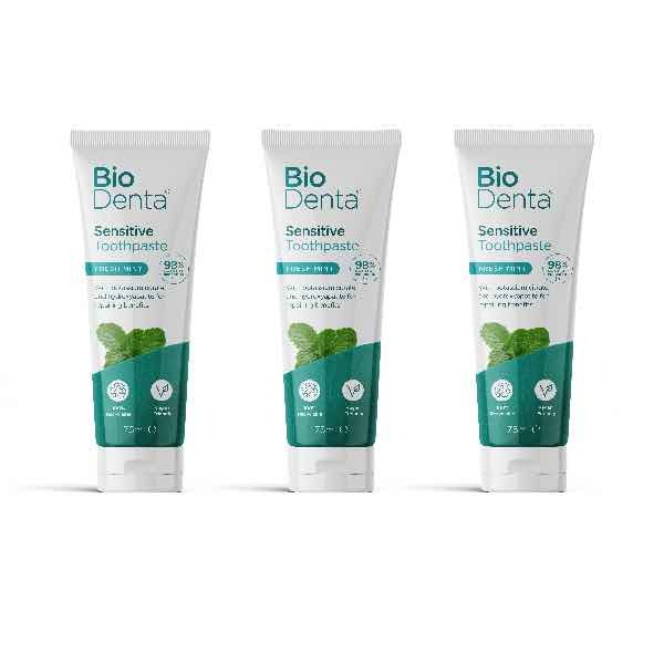 BioDenta Naturalna wybielająca pasta do zębów SENSITIVE Wegańska – 3 szt.