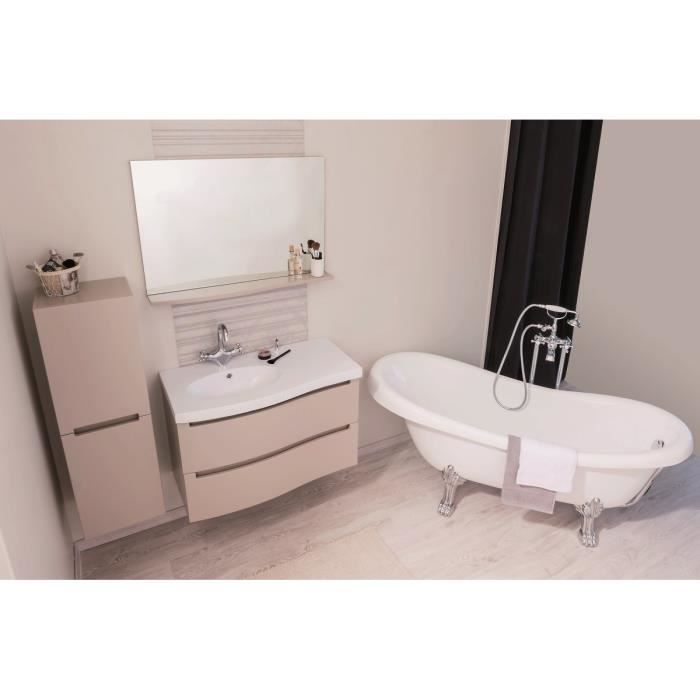 ITALO Badkamerkolom W 30 cm - Taupe en wit gelakt
