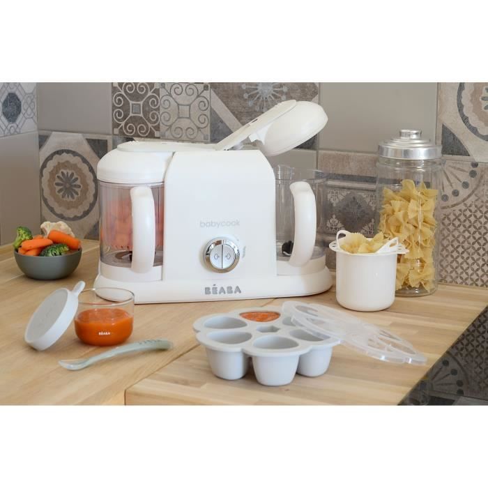 BEABA, Babycook Duo, robot da cucina 4 in 1 per la preparazione di pappe, capacità XXL, bianco
