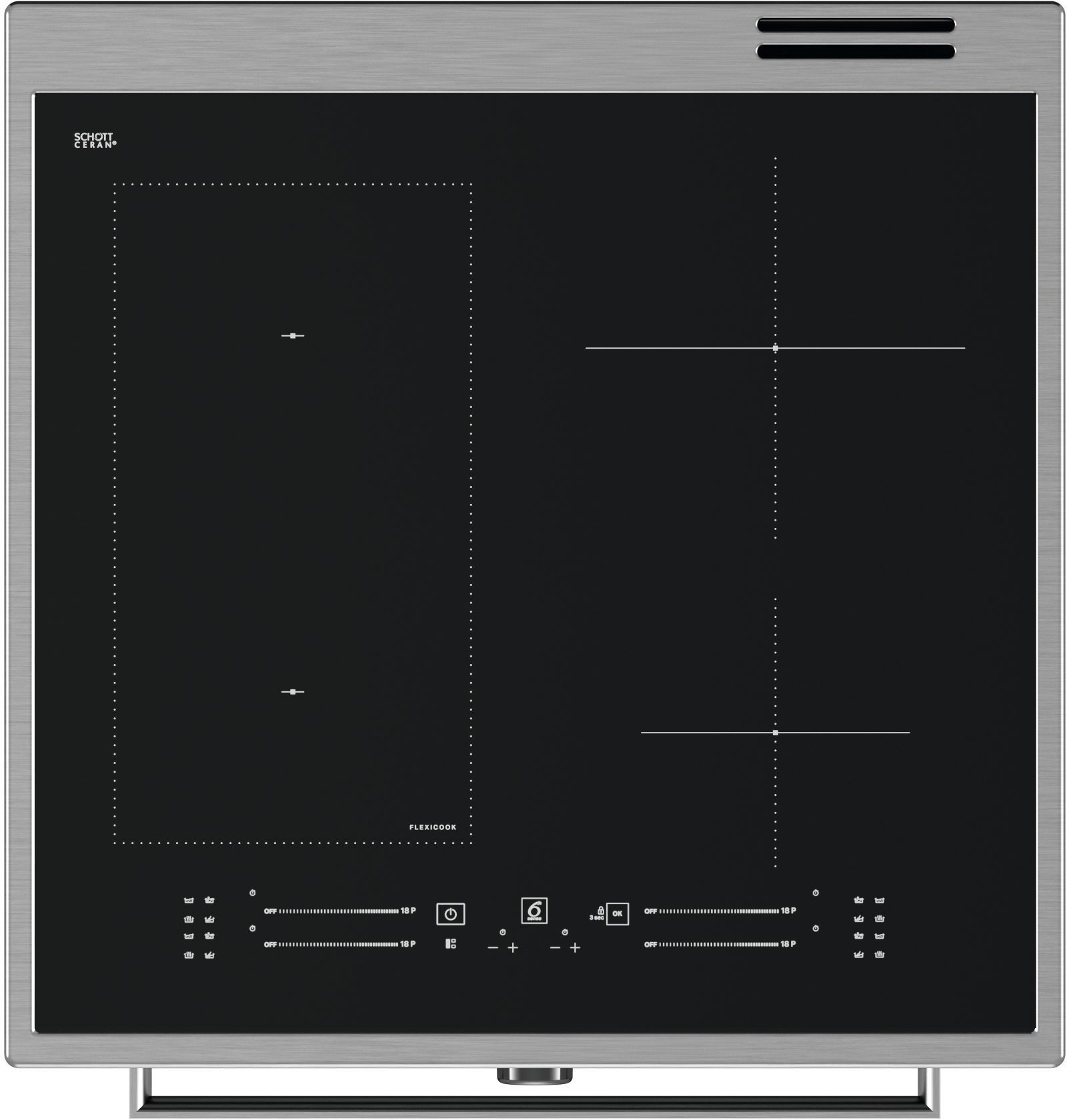 Placa de inducción - WHIRLPOOL - WS68IB8ACX/FR/1 - 4 quemadores - 2900 W - 60 cm de ancho - Acero inoxidable