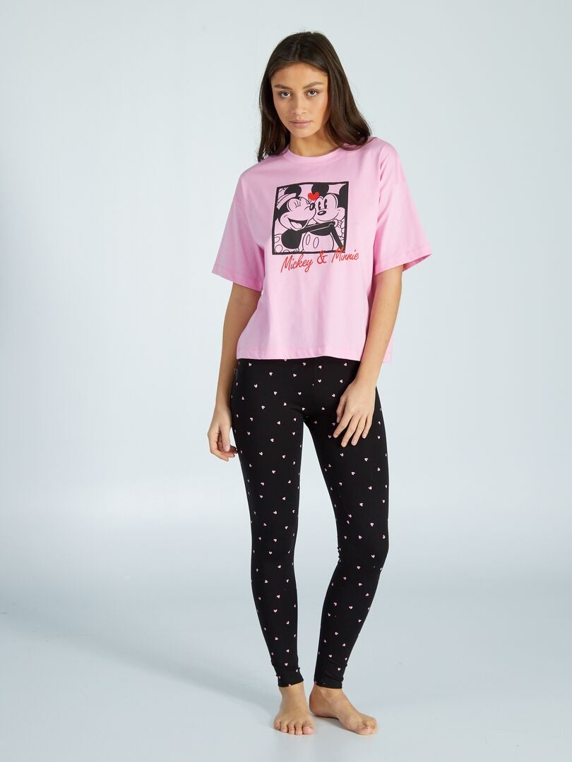 Pijama largo de Minnie Mouse y Mickey Mouse - 2 piezas - ROSA