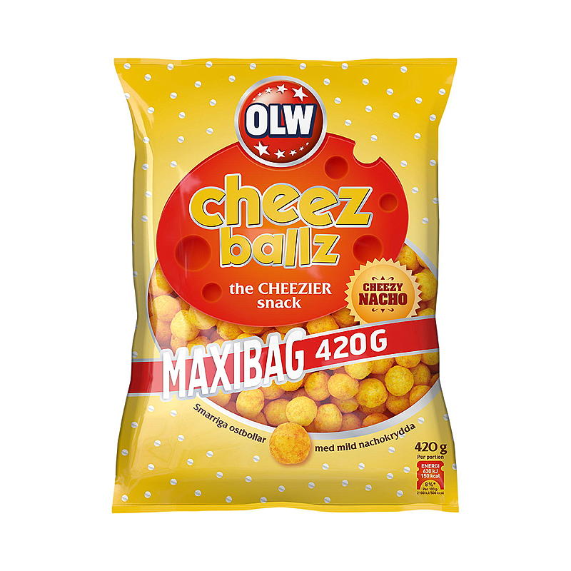 OLW Cheez ballz 420 g Maxi laukku