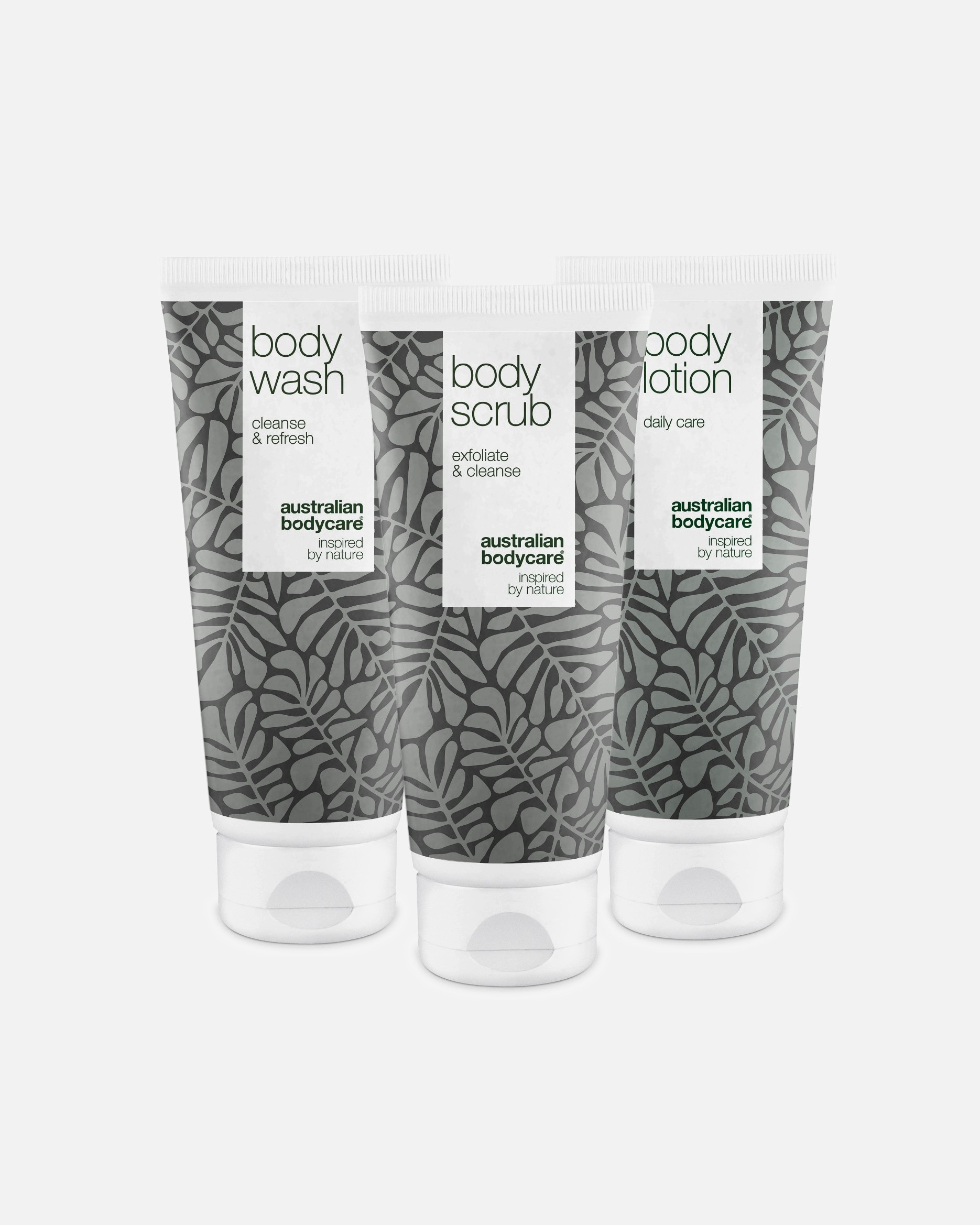 „Australian Bodycare“ kūno priežiūros rinkinys: kūno losjonas + dušo želė + kūno šveitiklis – 1 vnt.
