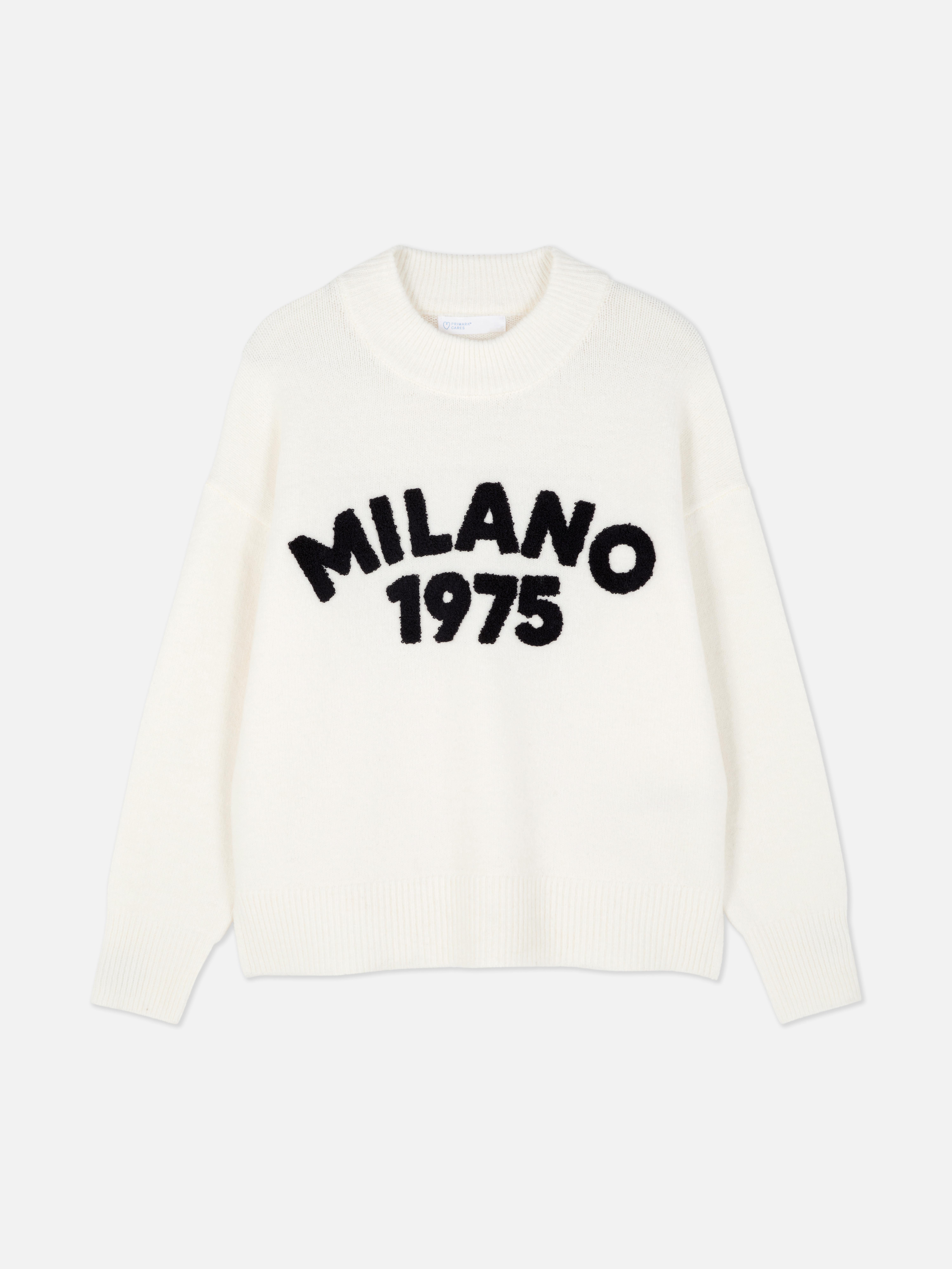 Rundhalspullover mit Aufdruck: Setzen Sie ein modisches Statement mit diesem schicken Pullover mit Aufdruck.